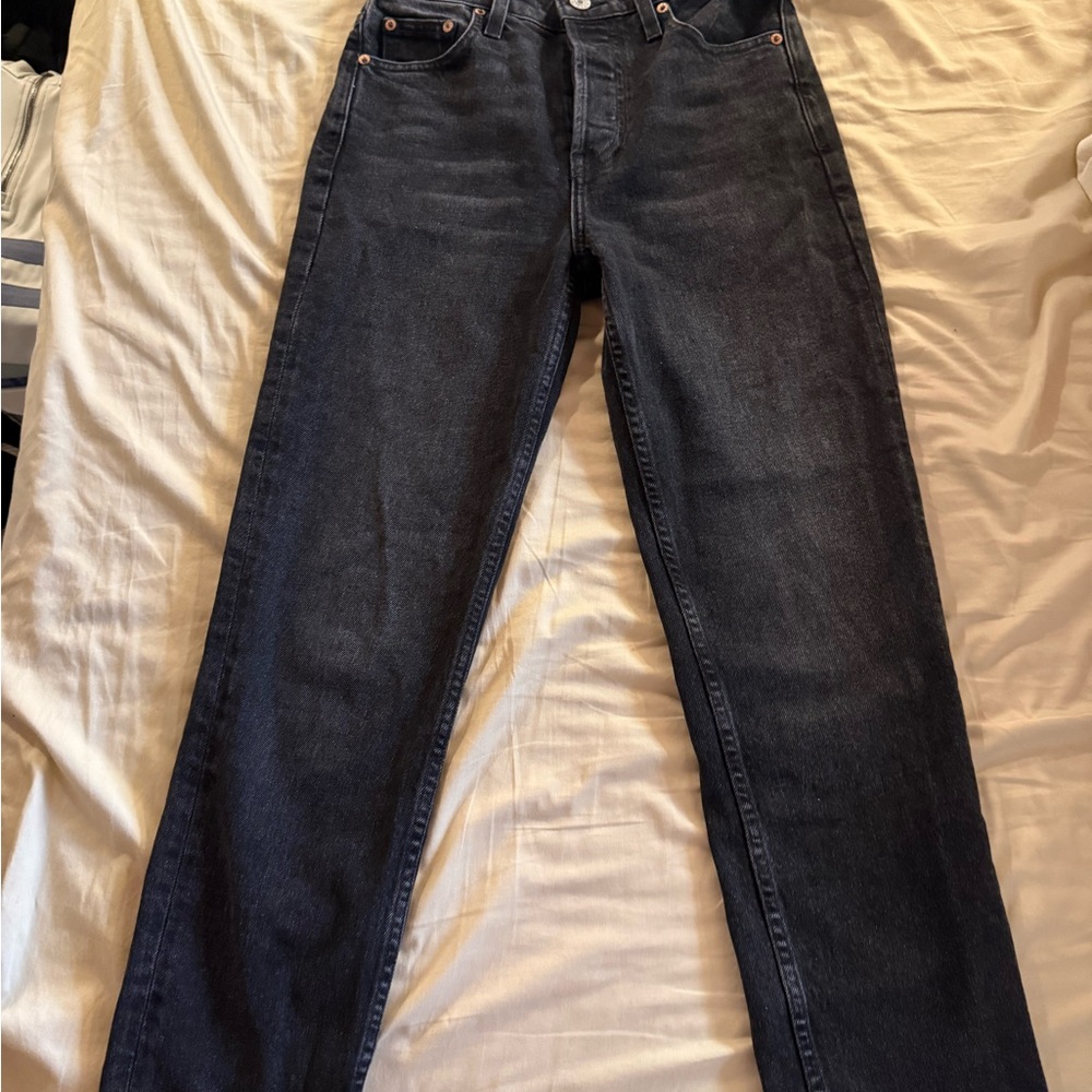 Classic Black Straight Leg Jeans barely worn